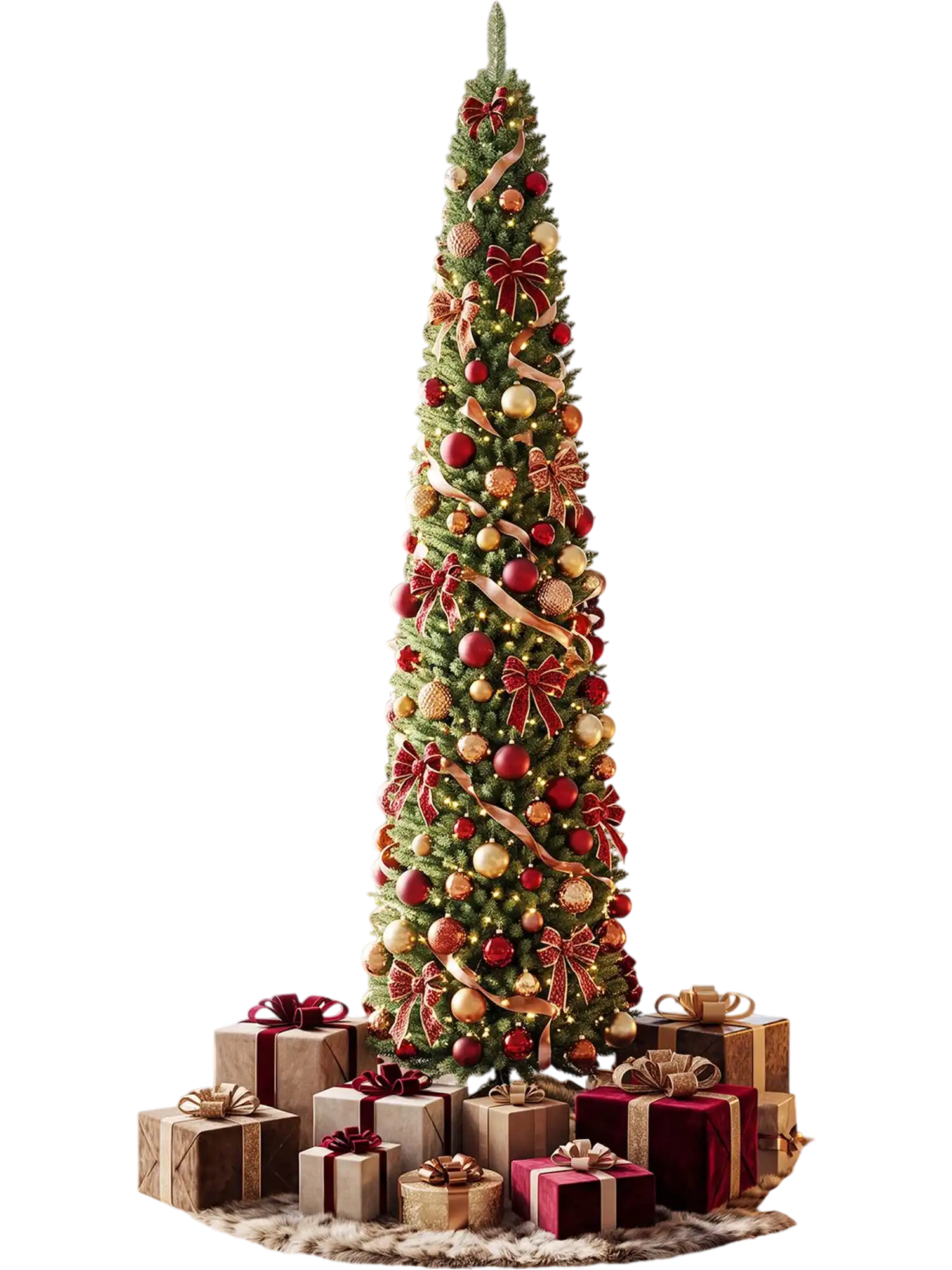 Costway 9' Pre-Lit Pencil Artificial Christmas Tree 1032 Tips 17262493 New