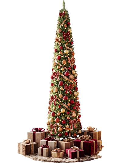 Costway 9' Pre-Lit Pencil Artificial Christmas Tree 1032 Tips 17262493 New