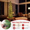 9 feet pre-lit pencil artificial Christmas tree with 1032 branch tips and 400 LED lights, perfect for small spaces.