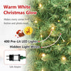 9 feet pre-lit pencil artificial Christmas tree with 400 warm LED lights and 1032 full branch tips for festive decor.