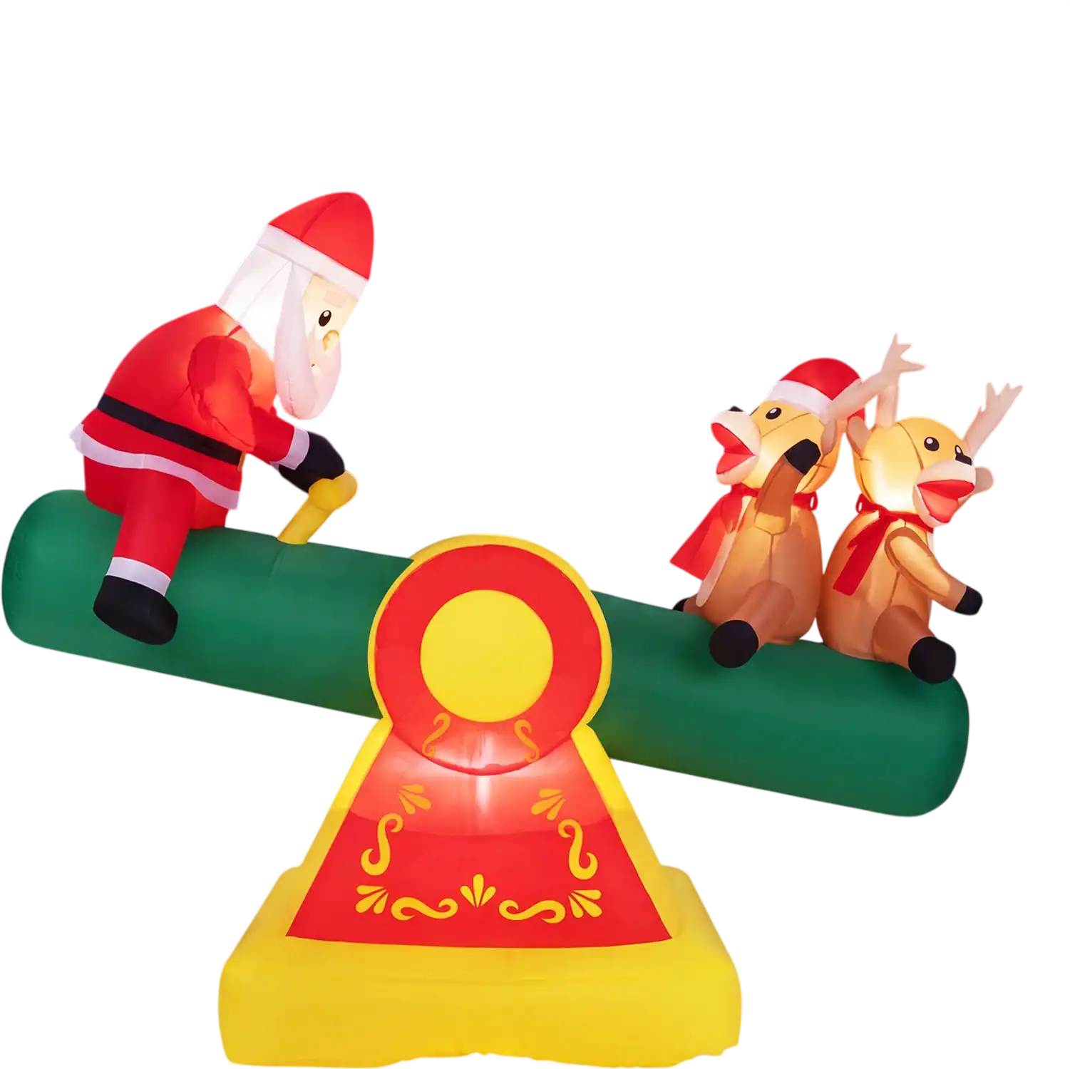 Costway 5.5' Inflatable Christmas Teeter Totter Outdoor Decoration LED Lights 97857685 New