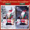 Inflatable 8 FT Christmas decorations featuring Santa, snowman, and reindeer with built-in music for festive outdoor displays.