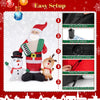Santa holds an accordion in this 8 FT inflatable decoration, complemented by a whimsical snowman and playful reindeer.