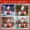 Inflatable 8 FT Christmas decorations featuring Santa, snowman, and reindeer, perfect for festive displays in various settings.