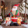 Inflatable 8 FT Christmas decorations featuring Santa, a snowman, and a reindeer with built-in music for festive displays.