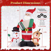 Inflatable 8 FT Christmas decorations featuring Santa, a snowman, and a reindeer with built-in music for festive outdoor fun.