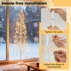Lighted birch tree with 240 warm white LED lights, featuring flexible branches and a weighted base for stability.