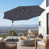 Outdoor Offset Umbrella Set with 11 FT Cantilever Patio Umbrella and Heavy-Duty 4-Piece Base-Gray - Gallery View 1 of 10