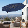 Outdoor Offset Umbrella Set with 11 FT Cantilever Patio Umbrella and Heavy-Duty 4-Piece Base-Blue - Gallery View 1 of 10