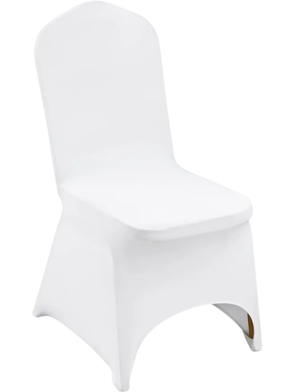 VEVOR Stretch Spandex Folding Chair Covers, Universal Fitted Arched Front Cover, Removable Washable Protective Slipcovers, for Wedding, Holiday, Banquet, Party, Celebration, Dining (100PCS White)