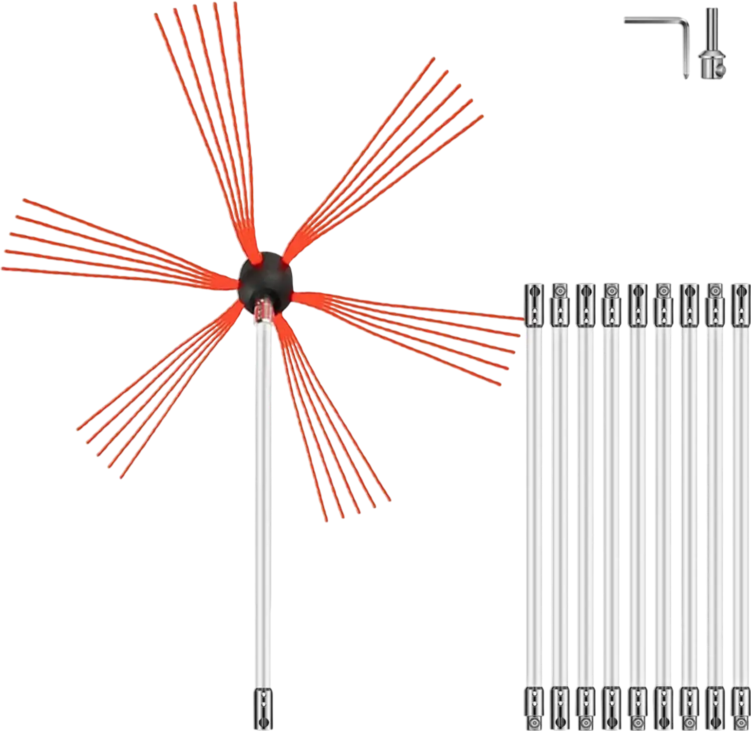 Vevor Chimney Sweep Kit 33' Fireplace Cleaning Tool Set New