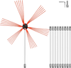 VEVOR Chimney Sweep Kit 33FT, Chimney Cleaning Tool Kits with 10 Nylon Flexible Rods, Chimney Brush 394 Inch for Sweeping Fireplace
