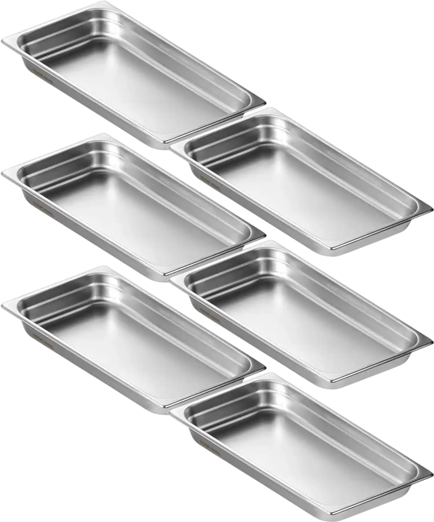 Vevor Hotel Pan Full Size 6-Pack Stainless Steel Steam Table Pan 2.5