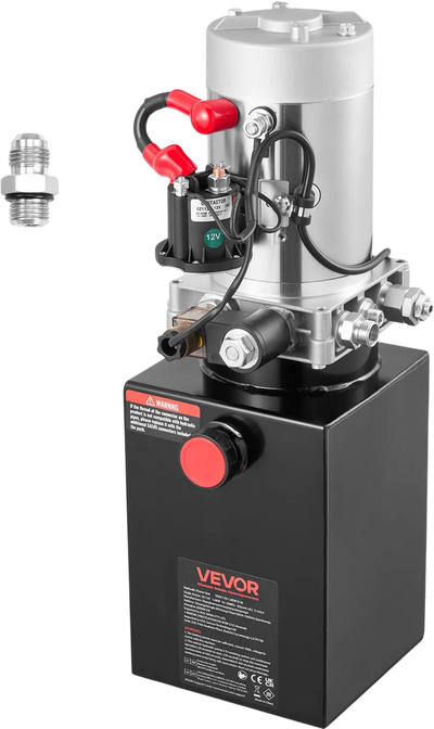 Vevor Hydraulic Pump 6 QT Single Acting 3200 PSI 0.91 GPM Metal Reservoir DC 12V New