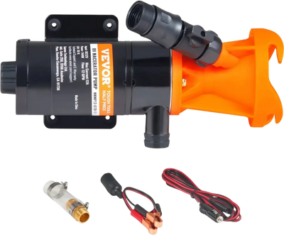 VEVOR RV Portable Macerator Pump, 12V, 12GMP Quick Release RV Waste Pump, RV Sewage Sewer Pump with Detachable Quick Connection Valve Metal Hose Clamp Power Cord, for RV Boat Marine Motorhome Camper