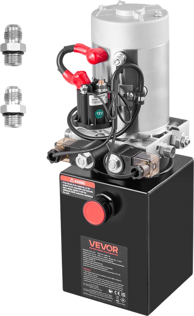 Vevor Hydraulic Pump 4 QT Double Acting 3200 PSI 0.91 GPM Metal Reservoir DC 12V New
