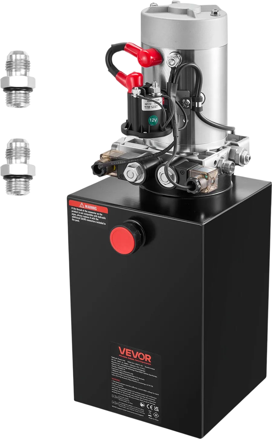 Vevor Hydraulic Pump 12 QT Double Acting 3200 PSI 0.91 GPM Metal Reservoir DC 12V New