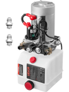VEVOR 3 Quart Hydraulic Power Unit, Double Acting Dump Trailer Pump, 3200 PSI Max Relief Pressure & 0.91 GPM Flow Rate, DC 12V Hydraulic Pump with Metal Reservoir for Dump Trailer Car Lifting