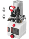 VEVOR 4 Quart Hydraulic Power Unit, Double Acting Dump Trailer Pump, 3200 PSI Max Relief Pressure & 0.91 GPM Flow Rate, DC 12V Hydraulic Pump with Metal Reservoir for Dump Trailer Car Lifting, White