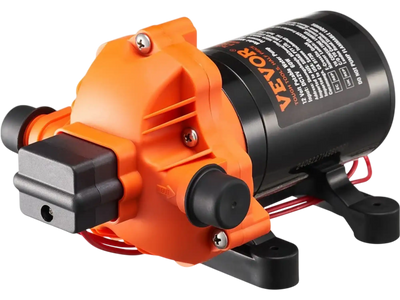 VEVOR 12V Diaphragm Pump, 1.8 GPM (6.81 L/min), 3-Chamber 12 Volt DC Water Pump with Automatic Pressure Switch 40-100 PSI Adjustable, 60 PSI, 1/2'' MNPT Port, for RV Yacht Food Truck Camper Marine
