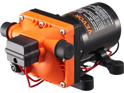 VEVOR 12V Diaphragm Pump, 3 GPM (11.36 L/min), 4-Chamber 12 Volt DC Water Pump with Automatic Pressure Switch 40-100 PSI Adjustable, 55 PSI, 1/2'' MNPT Port, for RV Yacht Food Truck Camper Marine