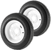 VEVOR 2-Pack Trailer Tire Rim Assembly 4.80-12 with 5 Lug on 4.5 in PCD, 6 Ply Load Range C Trailer Tire on 12" White Rims, 2.8 in Center Bore, Max Load 990LBS 90PSI for Utility/Boat/Camper Trailers