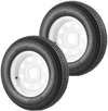 VEVOR 2-Pack Trailer Tire Rim Assembly 5.30-12 with 5 Lug on 4.5 in PCD, 6 Ply Load Range C Trailer Tire on 12" White Rims, 2.8 in Center Bore, Max Load 1050LBS 80PSI for Utility/Boat/Camper Trailers