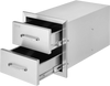 VEVOR Outdoor Kitchen Drawers 14W x 14.4H x 23D Inch, Flush Mount Double BBQ Drawers Stainless Steel with Handle, BBQ Island Drawers for Outdoor Kitchens or Grill Station