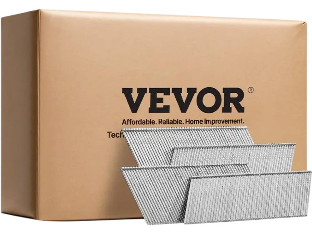 VEVOR 16 Gauge Finish Nails, 20-Degree Angled Finishing Nails, 2000-Count (2-1/2 in, 2 in, 1-1/2 in, 1-1/4 in, 500 Per Size) Finishing Nail, Galvanized Brad Nail, for 16GA 20° Angled Finish Nailers