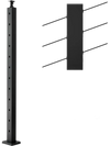 VEVOR Cable Railing Post, 42x1x2 Inch Stair Railing Post, with Pre-Drilled 30° Angled Holes, Stainless Steel Cable Rail Post with Horizontal and Curved Bracket, 1-Pack, Black, 1JZLGZXHS106VRA3X001V0