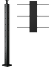 VEVOR Cable Railing Post, 36x2x2 Inch Corner Railing Post, with L-Shaped Pre-Drilled Holes, Stainless Steel Cable Rail Post with Horizontal and Curved Bracket, 1-Pack, Black, 1JZLGZXHS914ZPBNY001V0