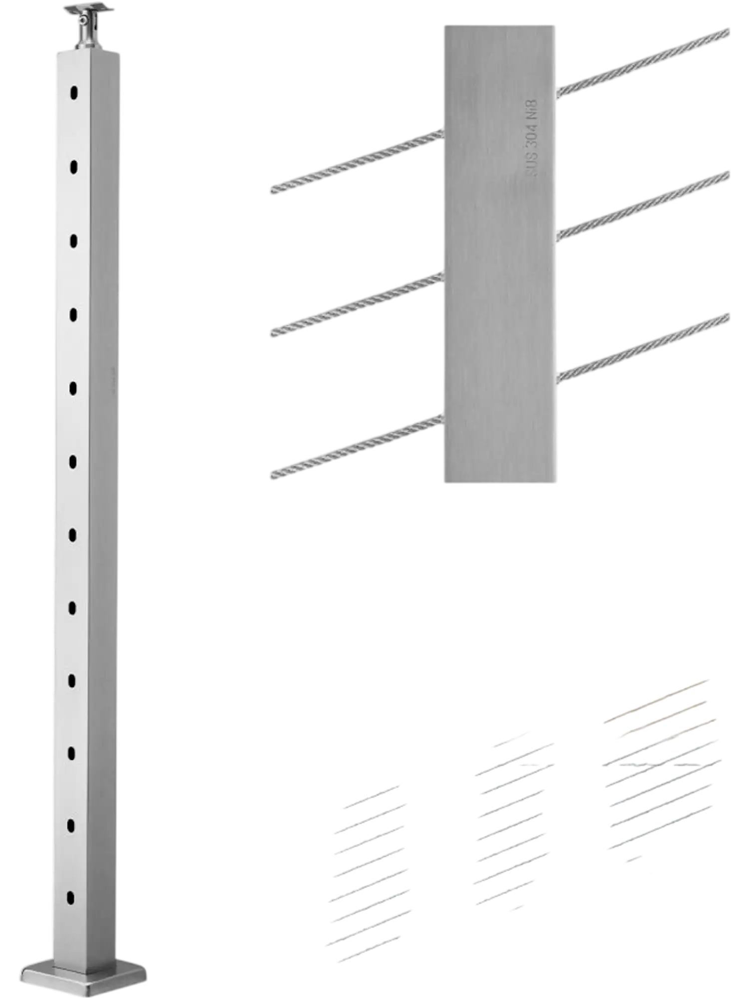 Vevor Cable Railing Post 42 x 2 x 2