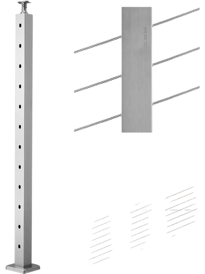 Vevor Cable Railing Post 42 x 2 x 2