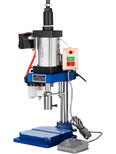 VEVOR Pneumatic Punch Press Machine 440LB/200KG Pressure, Desktop Punching Press Machine 110V AC,Cylinder Stroke Pneumatic Press 0.4-0.7 Mpa Operation Pressure
