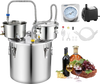 VEVOR Alcohol Still, 8 GAL/ 30L Alcohol Distiller with Thumper Keg, Dual-scale Thermometer, and Water Pump, Home Brewing Kit for DIY Whiskey Wine Brandy