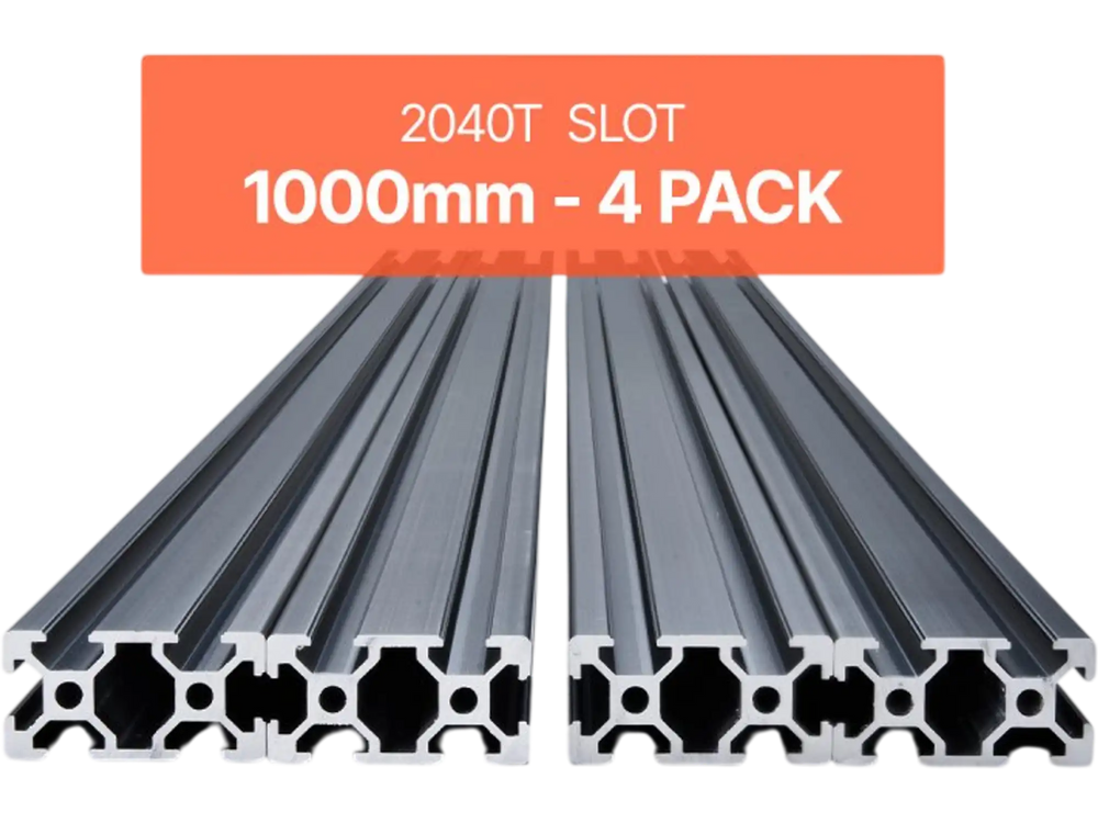 VEVOR 4PCS 39.4 in (1000mm) T Slot 2040 Aluminum Extrusion Profile, European Standard Anodized Linear Rail, High-Strength Extruded Aluminum Rail for 3D Printer, CNC Machine DIY, Laser Engraving, Black