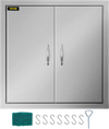 VEVOR BBQ Access Door 24W x 24H Inch, Grill Door Double Door Brushed Stainless Steel, Outdoor Kitchen Doors for BBQ Island Grilling Station