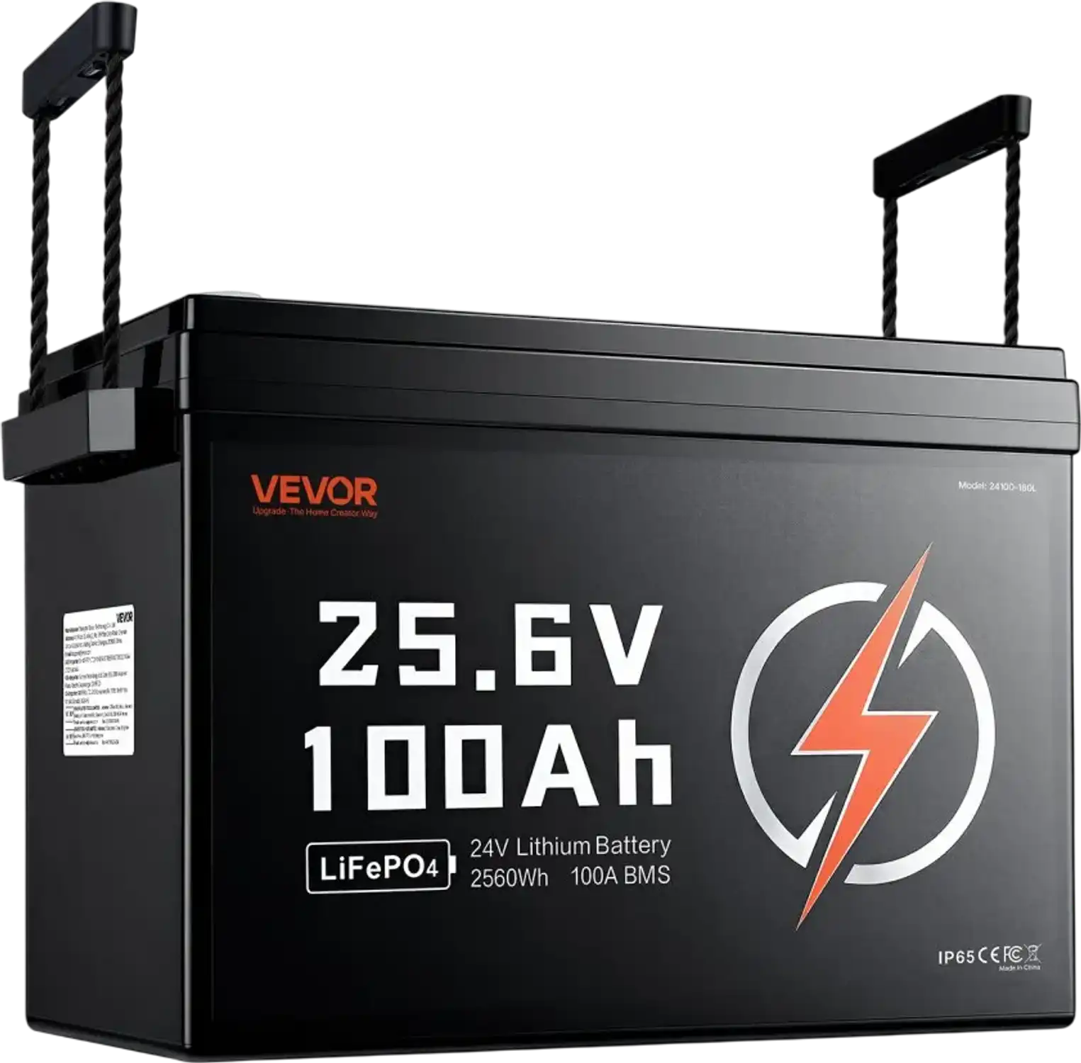 Vevor Lithium Battery 24V 100Ah LiFePO4 Deep Cycle with 100A BMS New