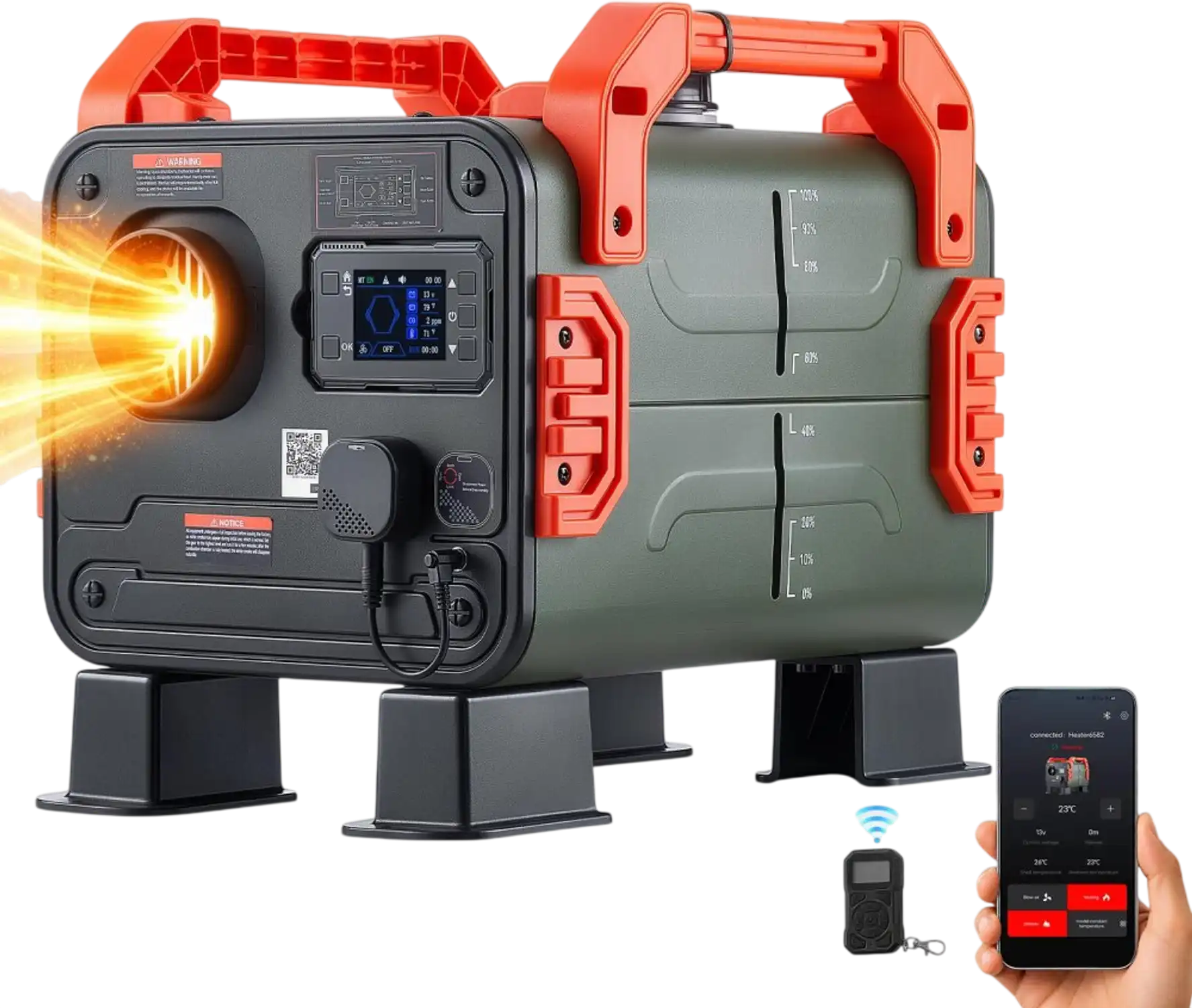 Vevor Diesel Heater Bluetooth App Control Portable Outdoor Camping Fast Heating 1.32 Gal 5 L New