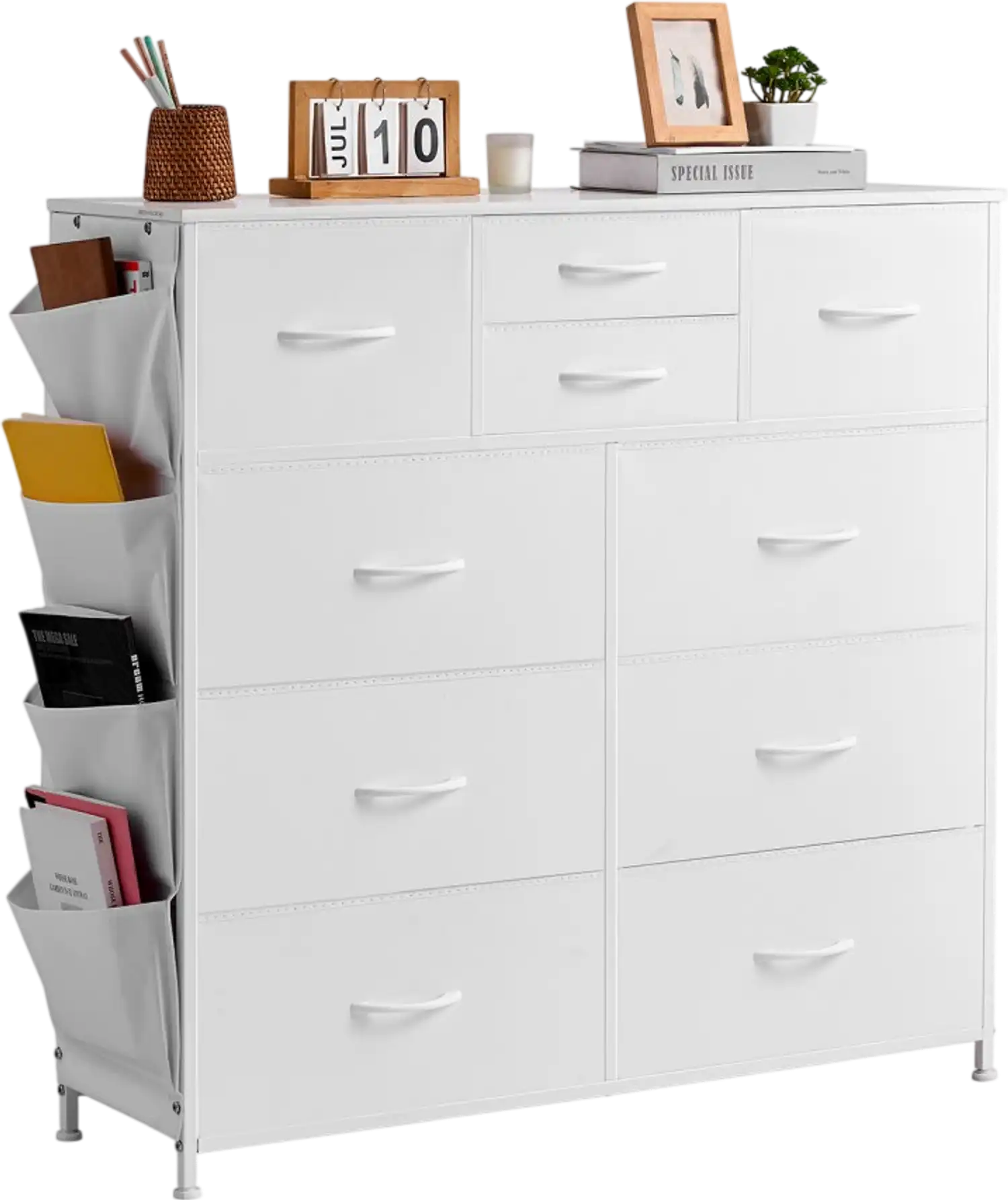 Vevor Dresser 10-Drawer Fabric Storage Tower White New