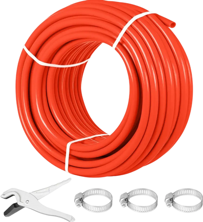 VEVOR Oxygen Barrier 1/2 Inch 300 Feet Tube Coil EVOH PEX-B Pipe, for Residential Commercial Radiant Floor Heating, Red