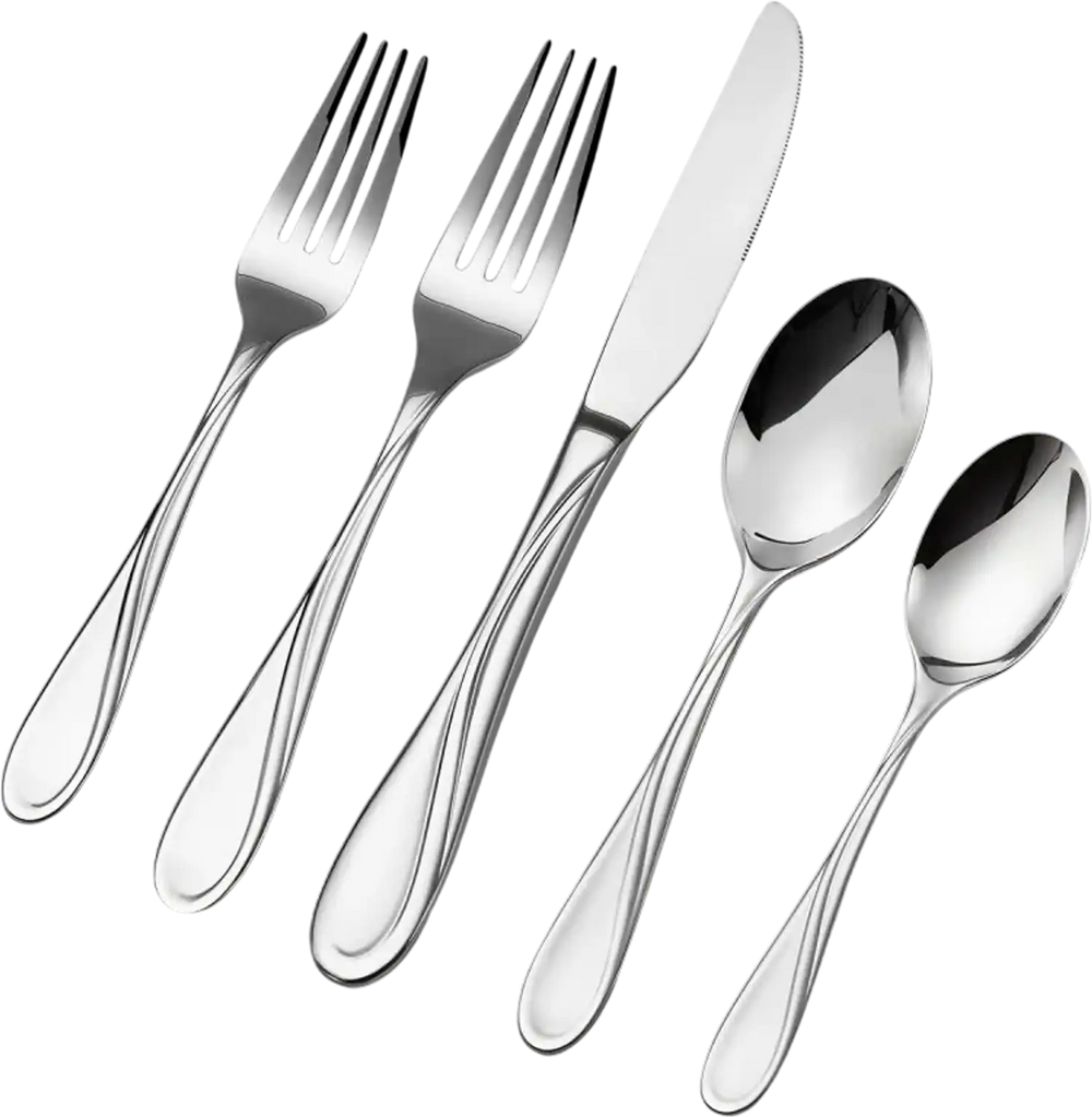 VEVOR 65-Piece Silverware Set, Food-Grade Stainless Steel Flatware Utensils, Mirror Finished Cutlery Set, Dishwasher Safe Eating Tableware for Kitchen Home, Service for 12, Include Knife Fork Spoon