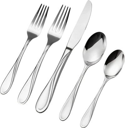 Vevor Flatware Set 65-Piece Stainless Steel Silverware Cutlery Set for 12 New