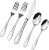 VEVOR 45-Piece Silverware Set, Food-Grade Stainless Steel Flatware Utensils, Mirror Finished Cutlery Set, Dishwasher Safe Eating Tableware for Kitchen Home, Service for 8, Include Knife Fork Spoon