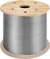 VEVOR 316 Stainless Steel Cable 1/8" 1x19 Steel Cable Wire Rope 150M/500FT Cable Railing Transport Wire Rope Cable for Railing Decking DIY Balustrade(150M)