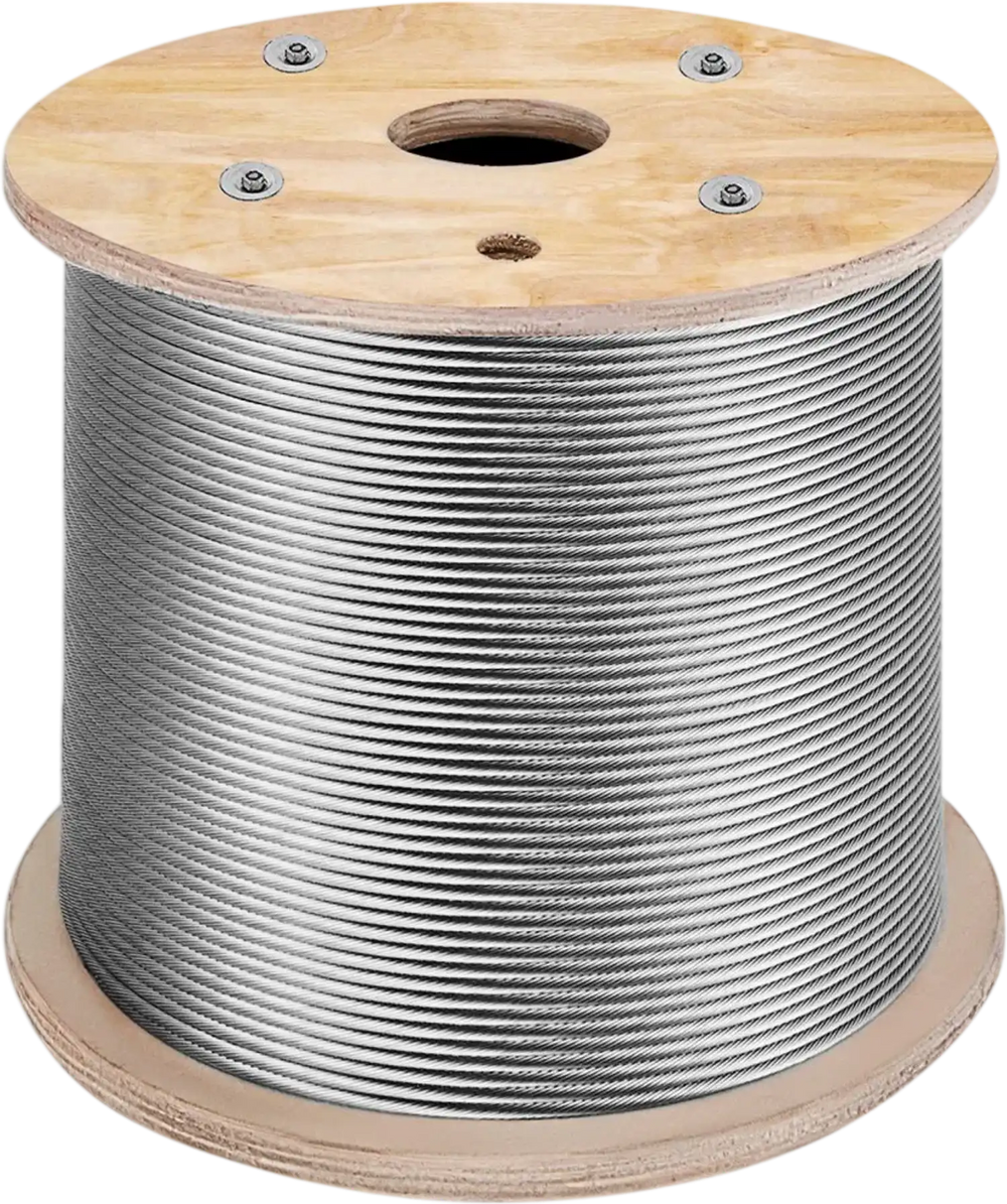 VEVOR 316 Stainless Steel Cable 1/8" 1x19 Steel Cable Wire Rope 150M/500FT Cable Railing Transport Wire Rope Cable for Railing Decking DIY Balustrade(150M)