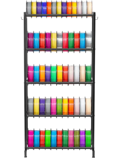 VEVOR 3D Printer Filament Storage Rack, 5 Tier Heavy Duty Storage Shelves for 3D Printing Filaments, Filament Spool Holders Racks for 3D Printing Studio, Home Studio, Office, Workshop (Shelf Only)