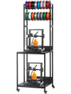 VEVOR 3D Printer Filament Storage Rack, 4-Tier 3D Printer Stand with Filament Storage, Spools Holder Racks Cart with Wheels, Filaments Organzied for 3D Printing Station, Office, Workshop (Shelf Only)