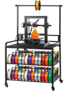VEVOR 3D Printer Filament Storage Rack, 3-Tier 3D Printer Stand with Filament Storage, Spools Holder Racks Cart with Wheels, Filaments Organzied for 3D Printing Station, Office, Workshop (Shelf Only)