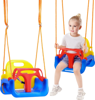 Vevor Toddler Swing Seat 3-in-1 Adjustable Ropes & Snap Hooks New